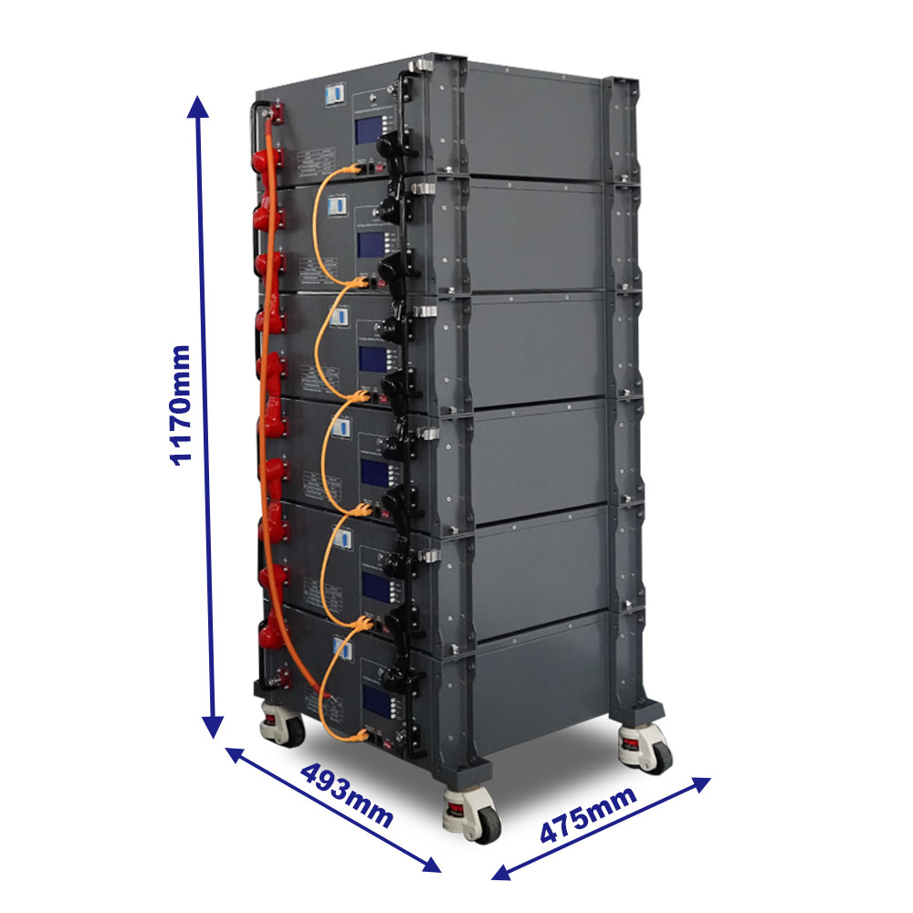 LCD Display 48V Solar Battery Lifepo4 with Built-In BMS and 5120WH Rated Capacity
