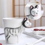 Customized Cute Ceramic Coffee Mugs 3d Animal Pattern For Gift