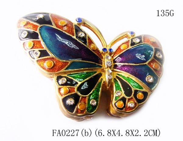 Buy cheap Alloy jewelry metal box butterfly trinket box for promotion gift from wholesalers