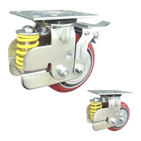 Buy cheap 300kg Loading 6 Inch Polyurethane Wheels , ISO9001 Spring Loaded Caster Wheel from wholesalers
