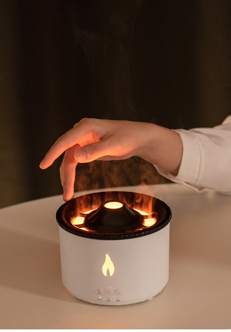 Newest Luxury Volcanic Flame Aroma Diffuser Oil Aroma 360 Diffuser Ultrasonic Scent Machine 3d Fire Flame Aroma Diffuser