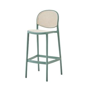 Wholesale Home Balcony Rattan Bar Stool Chair Green Rattan Counter Stools Customized from china suppliers