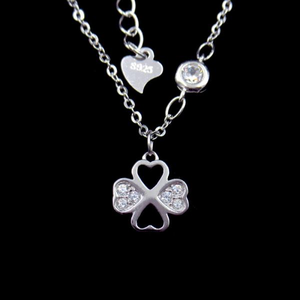 Buy cheap Korean Style New Jewellery Design Luck Four Leaf Clover Shape 3D Party Necklace from wholesalers