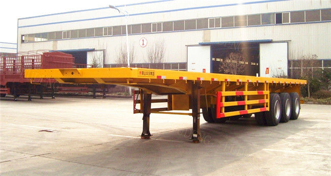 50000 Kilograms Payload Flatbed Cargo Trailer For 20ft / 40ft Container Deliver