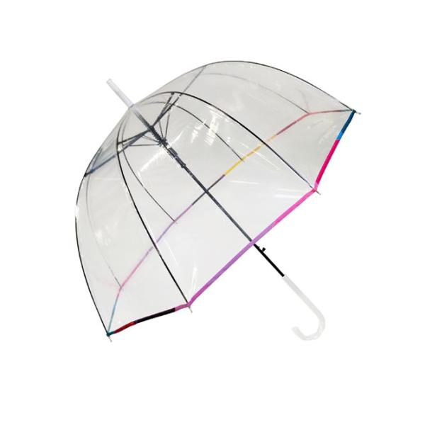 Buy cheap PVC Transparent Dome Shaped Rain Umbrella With Fiberglass Ribs 23 Inches Customized Logo from wholesalers