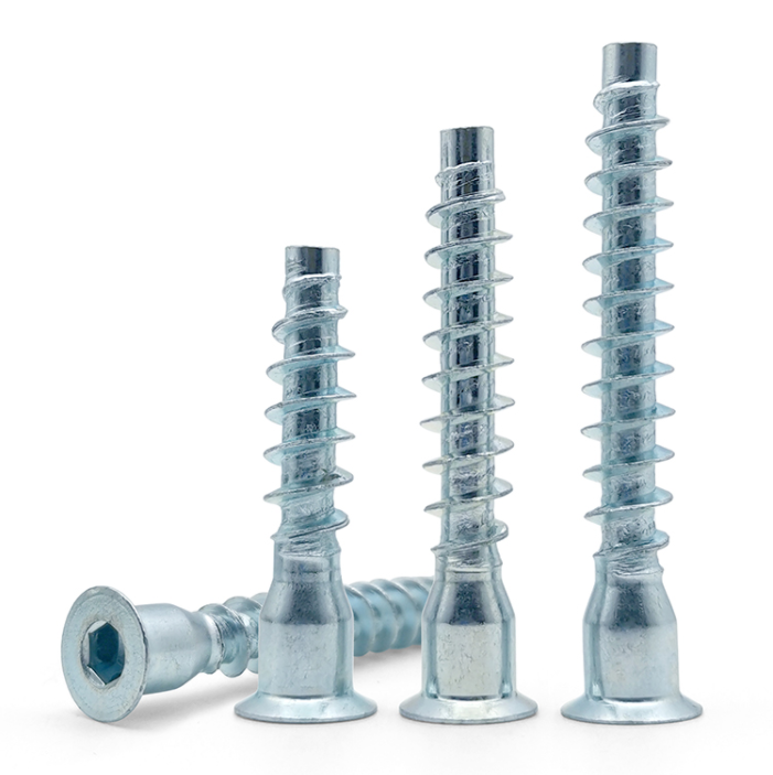 Flat Head Drive Self Tapping Euro Screw Hexagonal Wood 6.3x50 Furniture Confirmat Screw 7x50 Cabinet Connecting Confirma