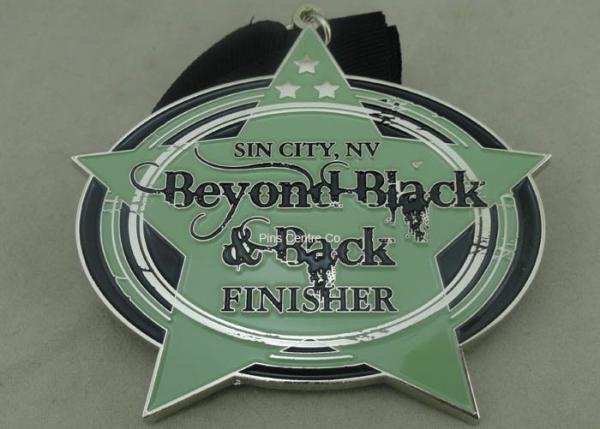 Zinc Alloy Die Casting Ribbon Medals , Souvenir Award Sport Imitation Hard