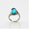 Buy cheap Women Jewelry 8mmx10mm Oval Blue Topaz Cubic Zircon Sterling Silver Ring (R188) from wholesalers