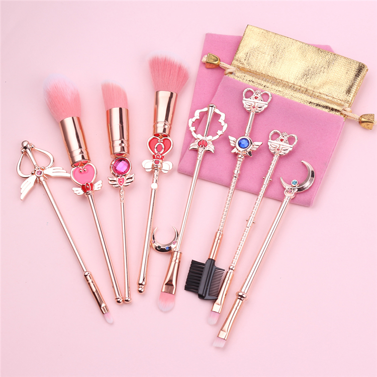 Lovely Cartoon Style Sailor Moon Makeup Brush Set Cosmetic Powder Skin Friendly