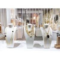 Buy cheap Handmade Fiberglass Mannequin Torso White Necklace Display Rack Height 45cm product