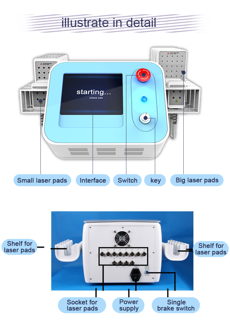 Commercial Portable Weight Loss Lipo Laser Therapy Machine 336 Diode Wavelength