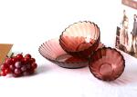 Fruit Food Solid colored Golden Rim 4 Oz Glass Bowl , Lead Free Glass Plate
