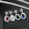 Buy cheap Womens Necklace Earring Wedding Accessories Red Imitation Diamond Bridal Necklace High Quality Cz Necklace Jewelry S from wholesalers
