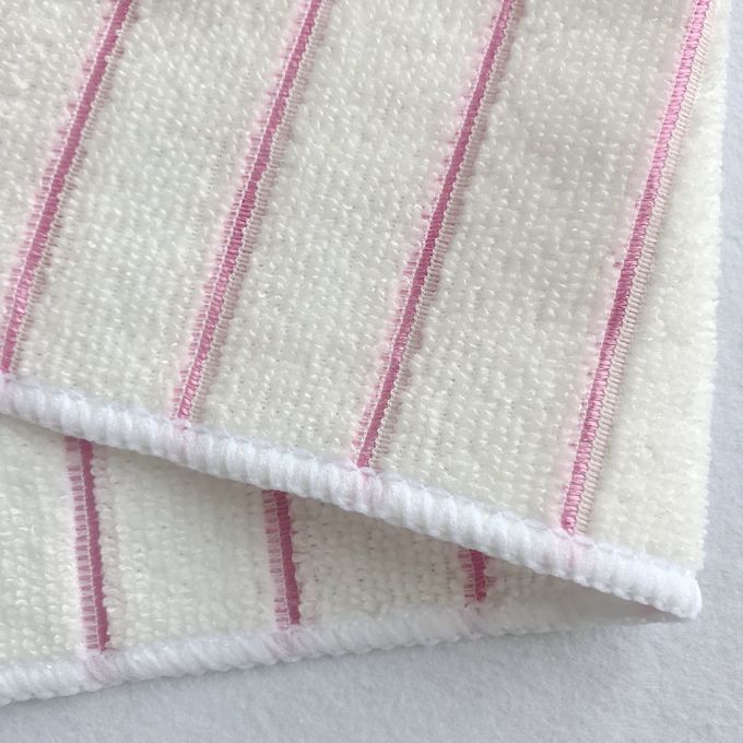 30cm*30cm color stripe cationic kitchen cleaning microfiber cloth，stripe drying polyester towels