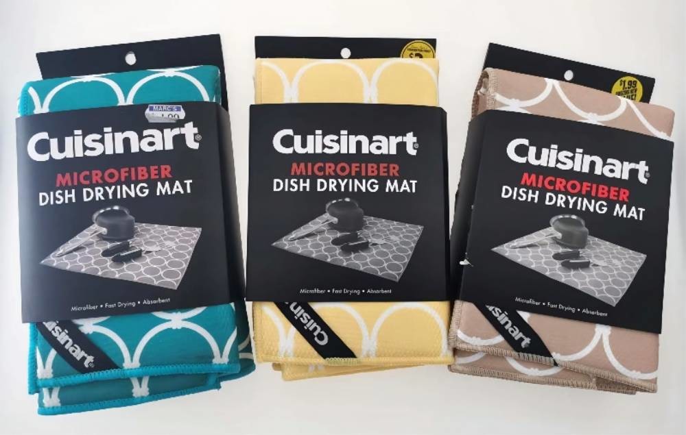 Microfiber Dish Drying Mat For Dish Drainer Medium Size Lemon Design