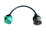 Green Deutsch 9-Pin J1939 Male to 6-Pin J1708 Female CAN Bus Cable