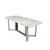 Buy cheap modern 56kg Luxury Marble Dining Table Rugged Stainless Steel Base Rectangle Shape from wholesalers