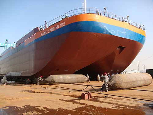 High Glue Ship Launching Airbags Marine Rubber Airbag 24m Long ISO9001