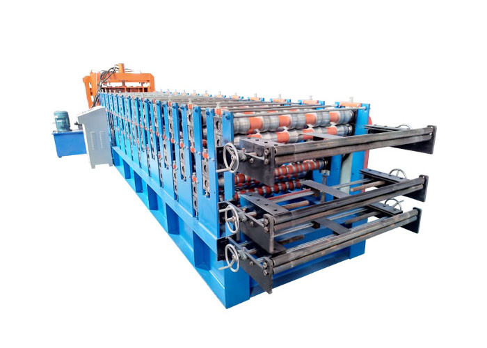 Aluminum Tile Corrugated Roll Forming Machine , Three Layer IBR Sheet Making Machine