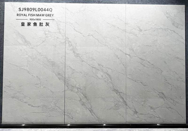 Stunning Anti-Slip Interior Wall Glazed Polished Porcelain Tile 900x1800x9mm For Apartment And light gray Elegant Wear-Resistant Tile For Design