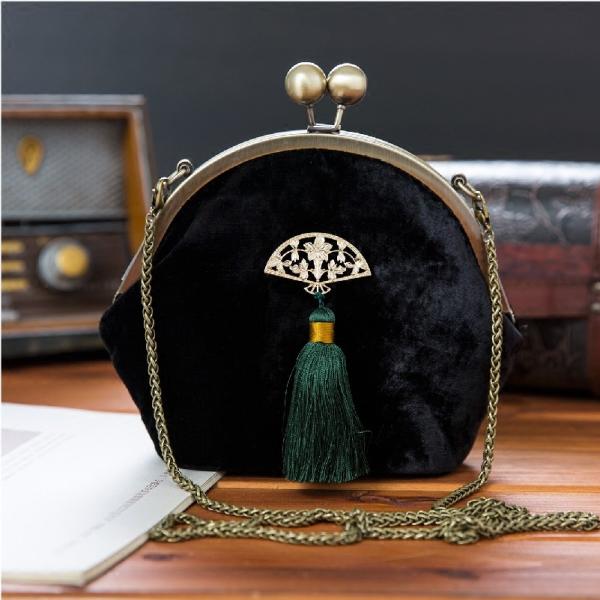 Buy cheap Accessories, Vintage Handbag, Velvet Handbag, Vintage Purse, Victorian, Victorian Purse, Black Velvet Bag, Ladies Purse, from wholesalers
