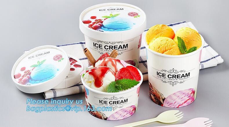 take away 8oz 4oz 7oz icecream cups with 95mm dome lids,12oz Eco-friendly recycled ice cream paper cup with lid spoon