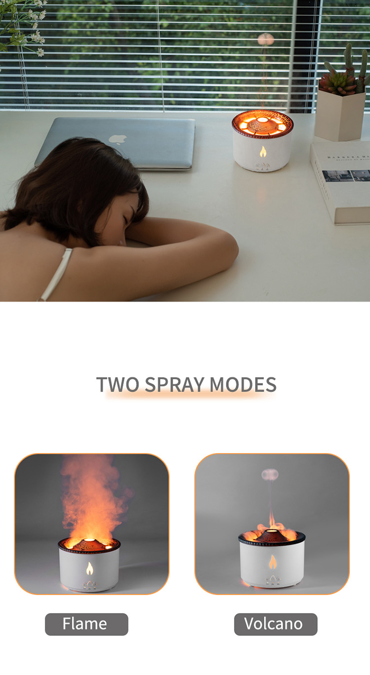 Newest Luxury Volcanic Flame Aroma Diffuser Oil Aroma 360 Diffuser Ultrasonic Scent Machine 3d Fire Flame Aroma Diffuser