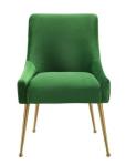 Restaurant Wedding Dining Chairs Emerald Green Velvet Fabric Metal Designer