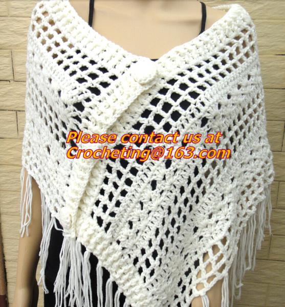 Buy cheap Crochet Scarf Women Pashmina Fur Designer Wrap Scarf Handmade Crocheted Multiwearing from wholesalers
