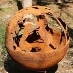 800mm Diameter Rustic Red Outdoor Corten Steel Fireplace Pit Or Customized