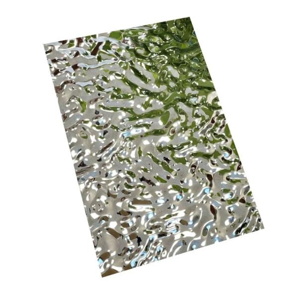 304 stainless steel pvd metal textured sheet silver Small water ripple stainless