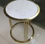 stone top stainless steel metal side table/End table/coffee table for hotel