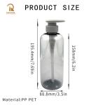 Thick Walled 500ml Gray Transparent PET Material Flat Press Pump Plastic Bottle