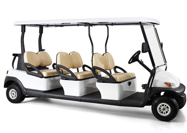 Buy cheap White Four Wheels 6 Person Golf Cart , Road Legal Golf Buggy With Long Roof from wholesalers