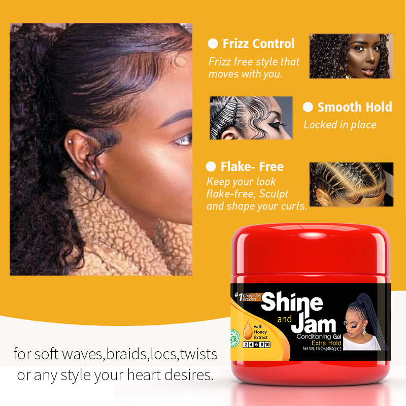 Private Label Hair Styling Gel Super Hold Braiding Gel Red Edge Control for Salon