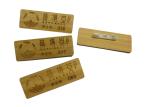 Reusable Solid Wood Engraved Name Badges , Full Color Name Badges With Safety