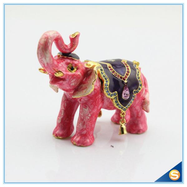 Quality Handmade Elephant With Chair Metal Jewelry Box For Tourism Gifts SCJ814 for sale