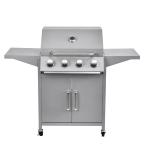 Outdoor Commercial Stainless Steel Gas BBQ Grill with Side Table Custom Logo