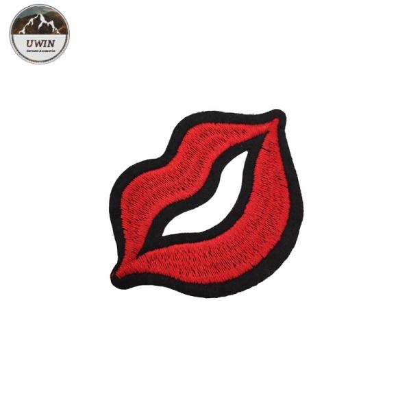 Buy cheap Sexy Red Lips Sew On Embroidered Patches / Custom Sew On Badges Eco Friendly from wholesalers