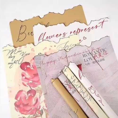 Buy cheap Waterproof Florist Wrapping Bouquet Packing Paper Love Letters Print Flower Wrapping Paper from wholesalers