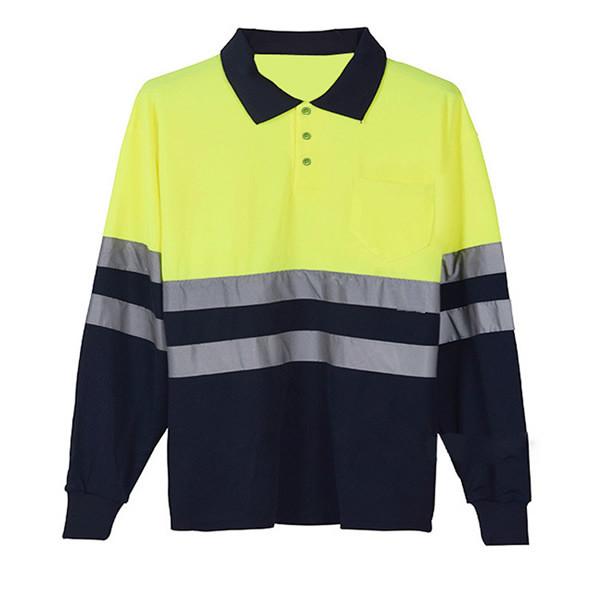 Buy cheap Long sleeve Reflective Safety Hi Vis Polo Shirt OEM breathable quick dry work wear unisex heat sublimation printed from wholesalers