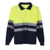 Buy cheap Long sleeve Reflective Safety Hi Vis Polo Shirt OEM breathable quick dry work wear unisex heat sublimation printed from wholesalers