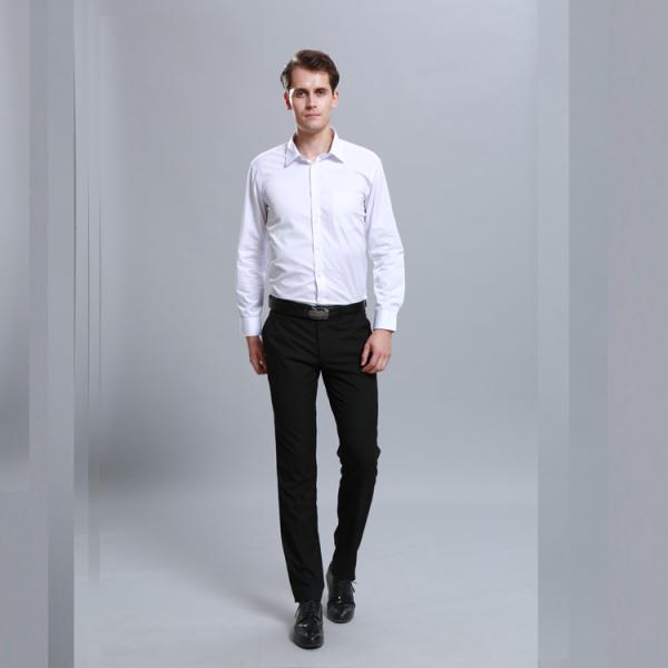Buy cheap High End Anti - Wrinkle Business Dress Shirts Yarn Dyed Solid Color Plus Size from wholesalers
