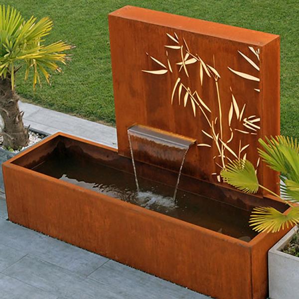 Buy cheap 1500x1000x600mm Rustic Corten Steel Water Fountain With Laser Cut Screen Panel from wholesalers