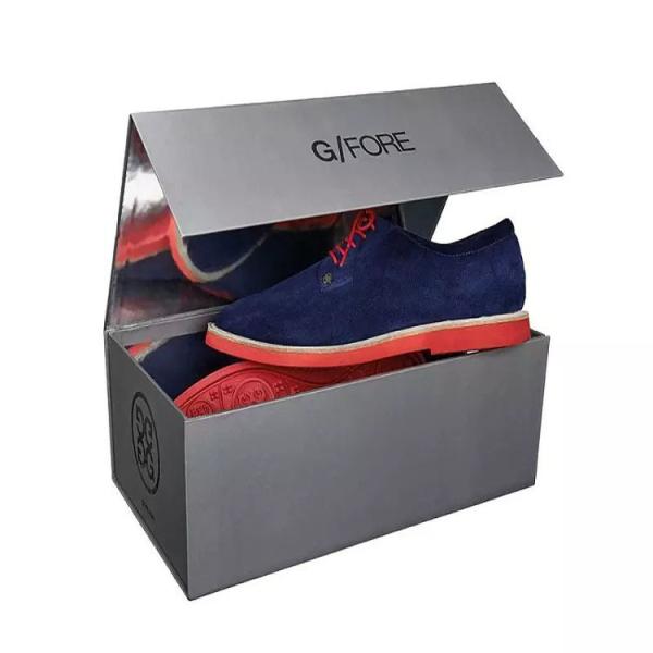Buy cheap bespoke luxury hinged packaging shoe box rigid sneakers box sandle paper box from wholesalers