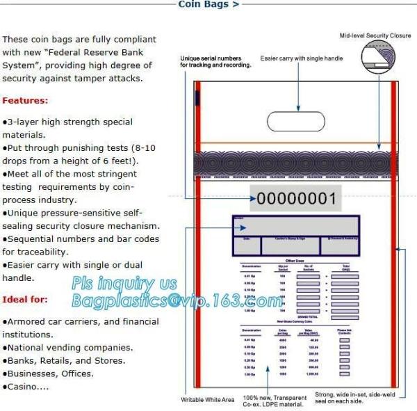 Buy cheap security tamper evident bag envelope bank deposit money bags, Safety Cash Deposit Package Plastic Bank Bag, bagplastics from wholesalers