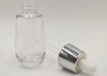 1oz 30ml Clear Dropper Bottles , Glass Lotion Bottles Golden / Silver Cap
