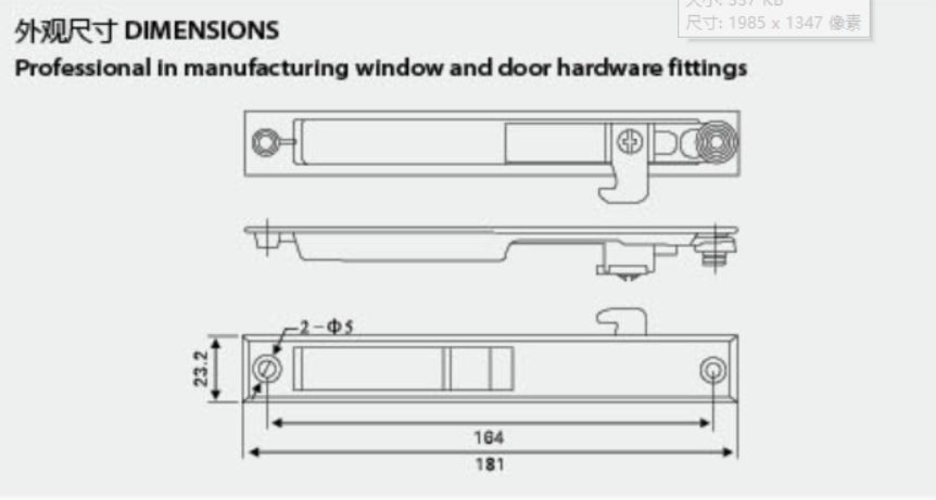 Aluminium Vertical Sliding Window Door Lock For Aluminum Profile Sliding Window