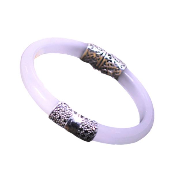 Buy cheap Women Vintage Jewelry Sterling Silver Zirconia Bangle Bracelet (015741WWHITE) from wholesalers
