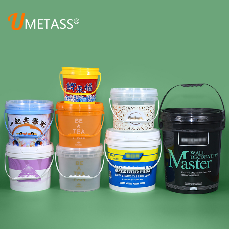 Food Grade 5 Gallon Plastic PP Round Pail Paint Buckets with Lids and Iron Handle